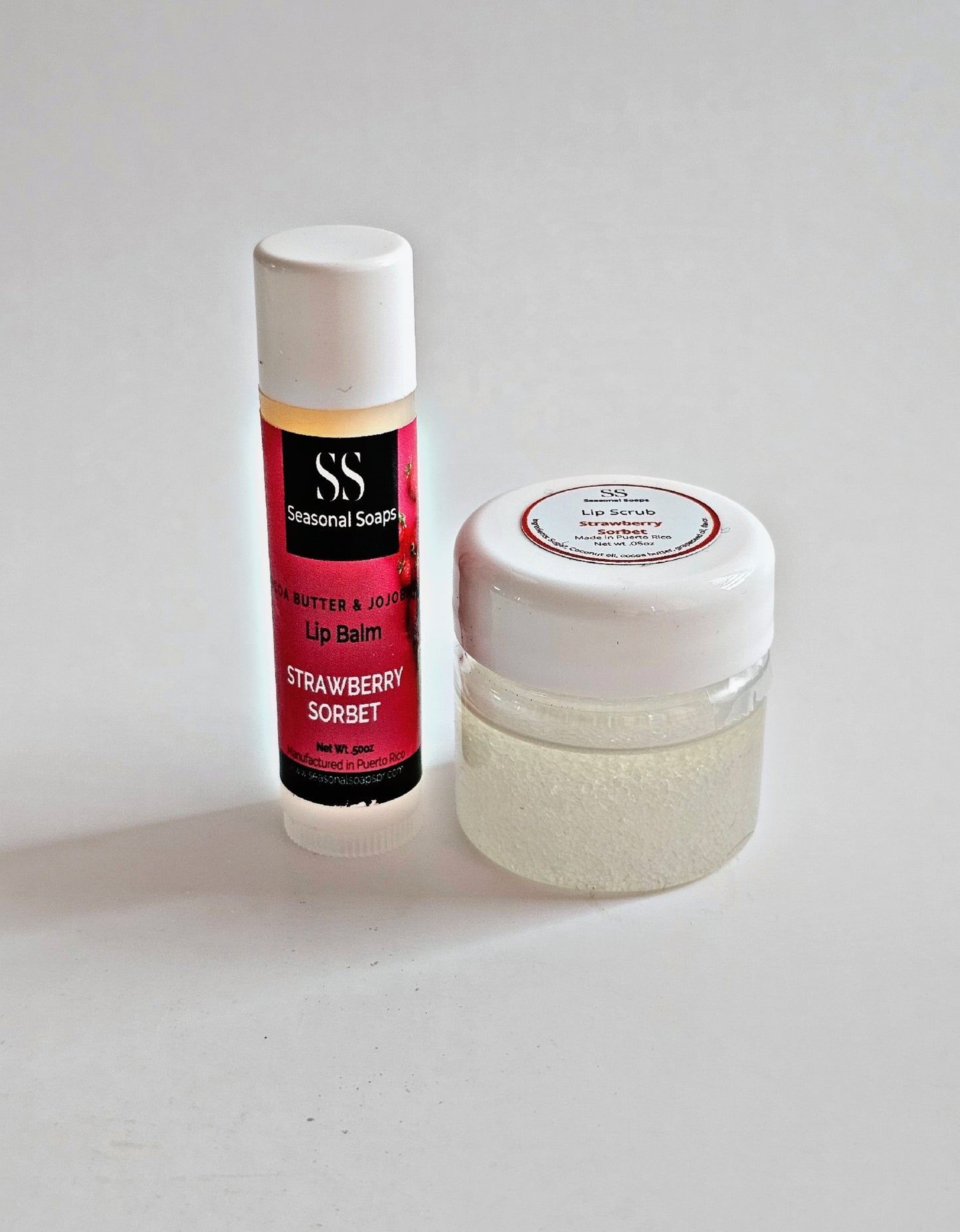Kit Exfoliante de labios natural y bálsamo de labios (Strawberry Sorbet)